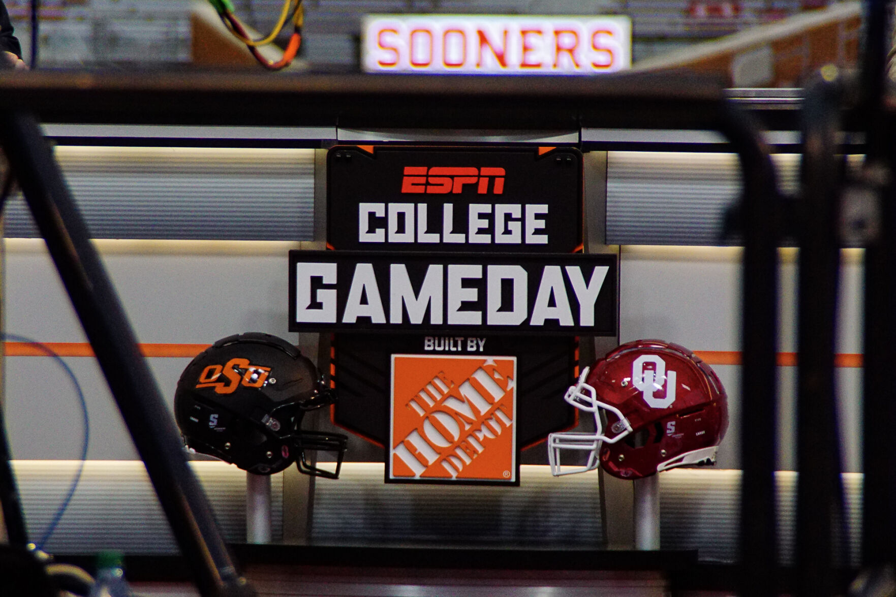 OU and OSU helmets